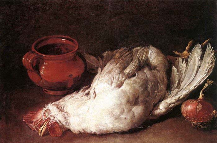 Still-Life with Hen, Onion and Pot